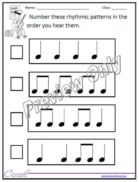 Order The Rhythms 1 Music Worksheets Music Education Rhythmic Pattern
