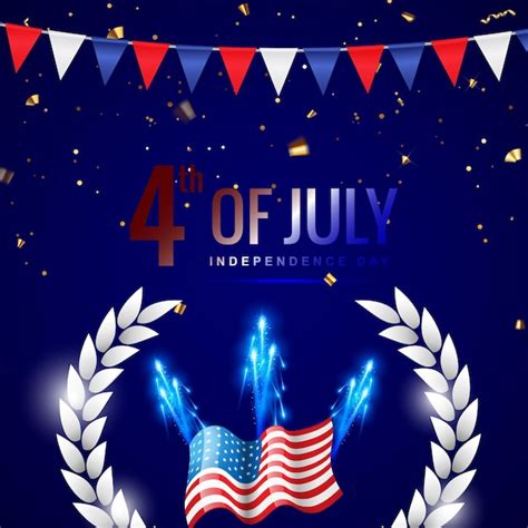 Premium Vector 4th Of July American Independence Day Banner With Flag