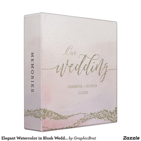 Elegant Watercolor In Blush Wedding Photo Album 3 Ring Binder Zazzle Wedding Photo Albums