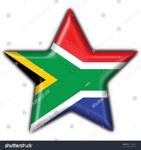 South Africa Button Flag Star Shape Stock Illustration 11466697