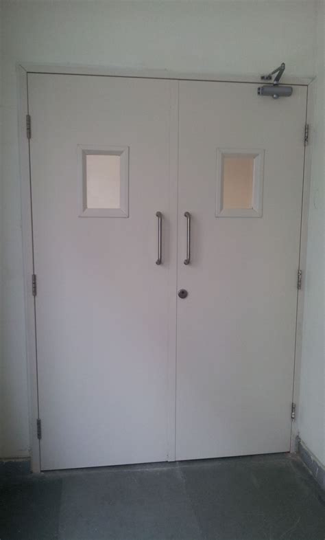 Metal Hinged Steel Fire Rated Double Door With Vision Panel Id