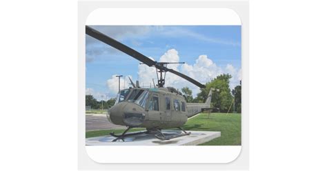 Vintage Vietnam Uh 1 Huey Military Helicopter Square Sticker Zazzle