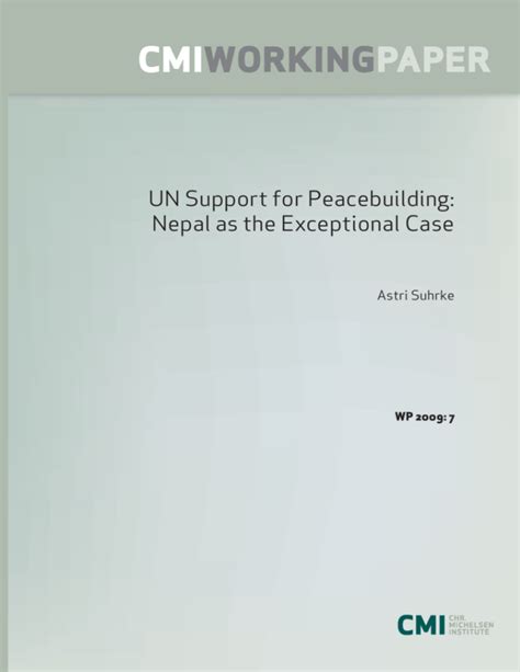 un support for peacebuilding nepal as the exceptional case