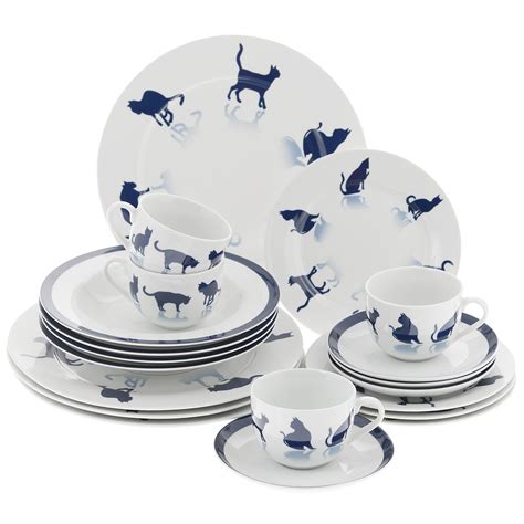 Набор столовой посуды Кошки 20 предметов — купить в интернет