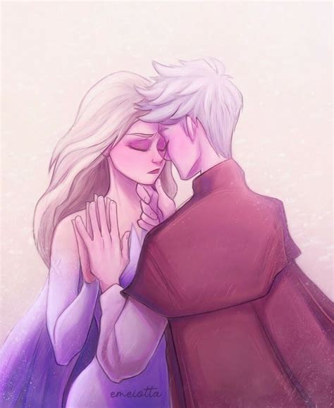 Jelsa Elsa And Jack Frost Fan Art Frozen 2rotg By Emeiotta