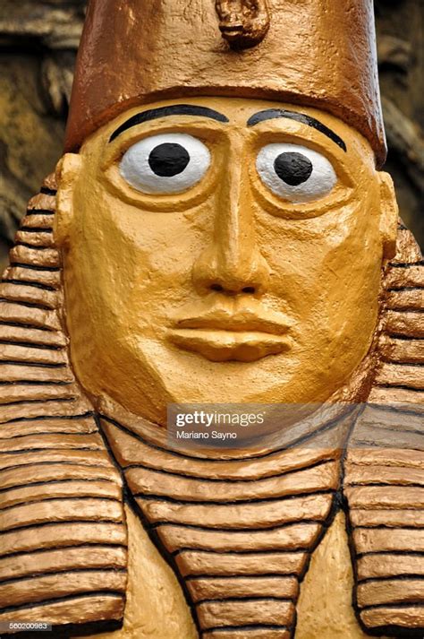 Head Of A Concrete Gold Statue Of Pharaoh High Res Stock Photo Getty