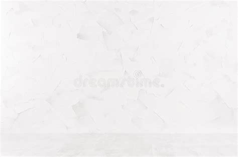 White Painted Room With Perspective Plaster Wall And Wood Board