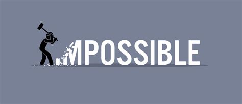 Man Destroying The Word Impossible To Possible 364537 Vector Art At