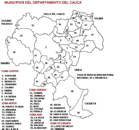 José Darío Salazar Mapa Municipios Del Cauca