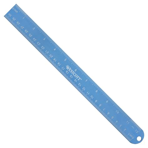 Westcott 12” Anodized Aluminum Ruler Blue