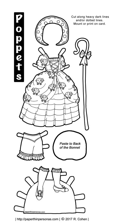 A Little Bo Peep Activity Printable For Kids A Paper Doll Costume