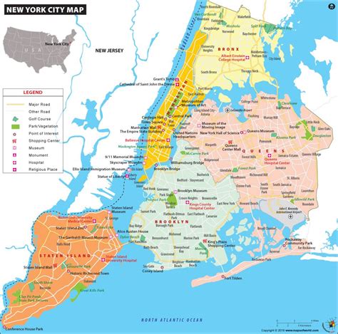 New York Map Of Cities Us States Map