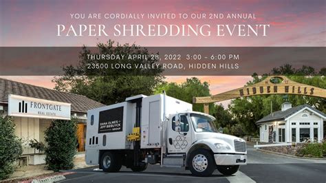 Exclusive Paper Shred Event By Frontgate Real Estate In Hidden Hills Ca