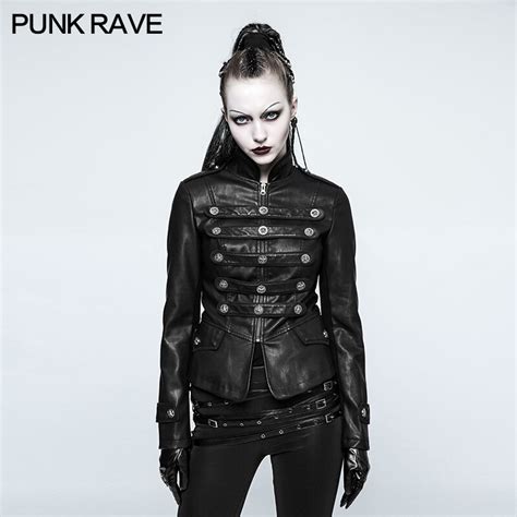 Punk Rave Punk Rock Cool Women Biker Leather Jacket Coat Black Long Sleeve Streetwear