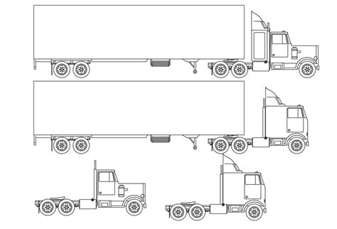 Transportation Truck Autocad Blocks Drawing Free Dwg File Cadbull