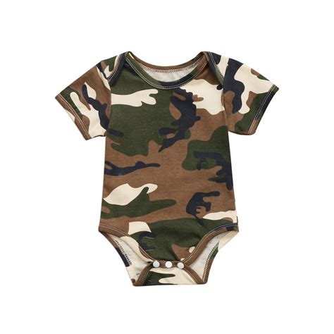 Summer Camouflage Cotton Popular Kids Baby Boys Girls Short Sleeve