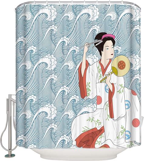 Decorative Shower Bath Curtains With Hooks Polyester Fabric Bathroom Accessories