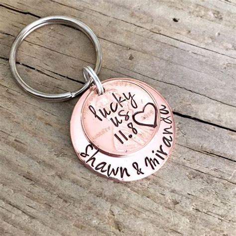 Unique 1 year anniversary gifts for her. Lucky Us One 1 Year Anniversary Gift for Him, Hand Stamped ...