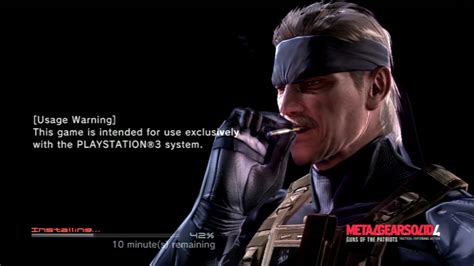 Metal Gear Solid 4 Guns Of The Patriots Install Screen Youtube