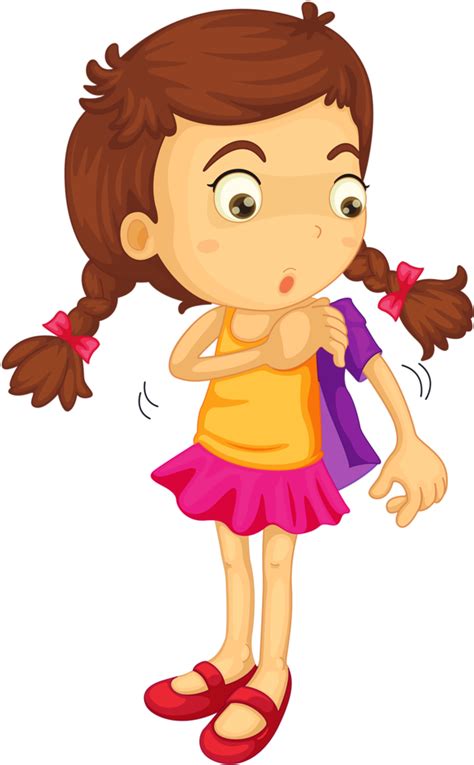 Pre K Cartoon Girl Getting Dressed Clipart Full Size Clipart