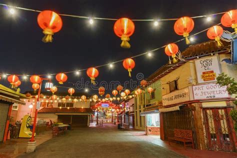 Built after old chinatown was leveled to construct union station, the new chinatown central plaza on broadway in central la sits on top of the former site of the little italy neighborhood. Night View Of The Chinatown Central Plaza Editorial Stock ...