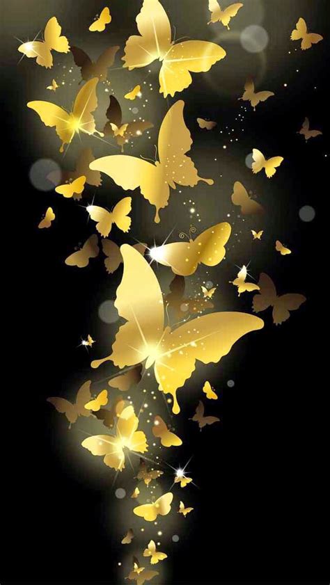 Golden Butterflies Gold Wallpaper Iphone Butterfly Wallpaper