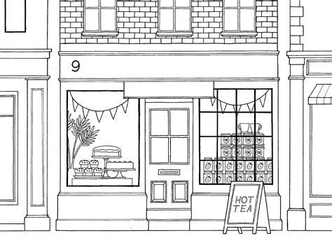Cafe In London Coloring Pages For You