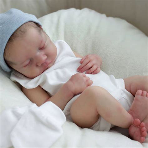 17 Reborn Baby Boy Gray Realistic Lifelike Handmade Doll T