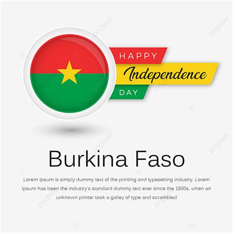 Burkina Faso Happy Independence Day With Country Flag Badge And