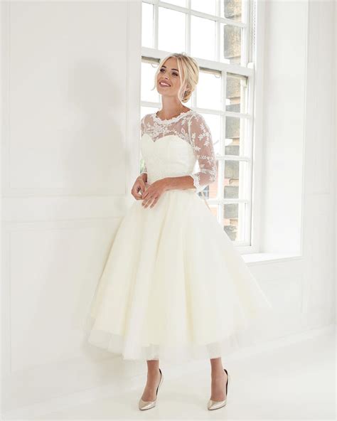 We Love The Lace On This Stunning Ballerina Length Wedding Dress Della