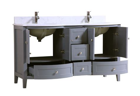 60 inch bathroom vanity double sink is a near necessity when two or more people share a bathroom. 60 inch Double Sink Bathroom Vanity cabinet GREY with ...