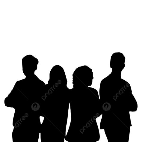 Business Office People Silhouettes People Standing Silhouette Group