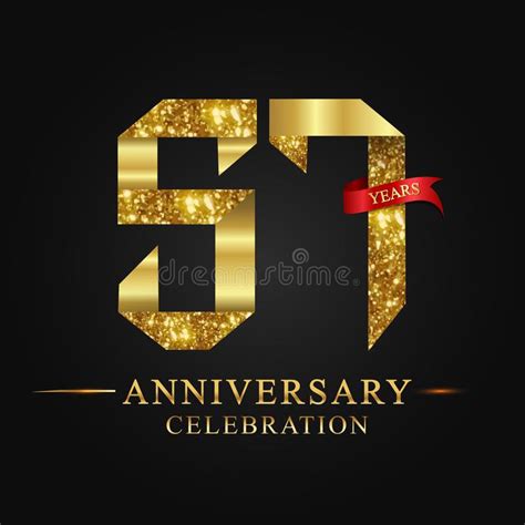 57th Anniversary Celebration Design With T Box And Balloons Red