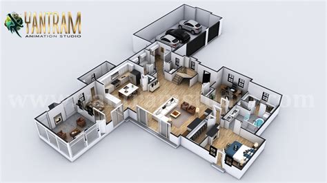 Cgmeetup 4 Bedroom Simple Modern Residential 3d Floor Plan House