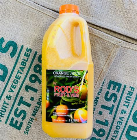 Juice Orange 2l Freshly Squeezed In Store Rods Fruit And Veg