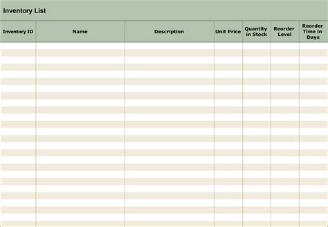 Inventory Checklist Templates For Excel Word Excel Templates Vrogue