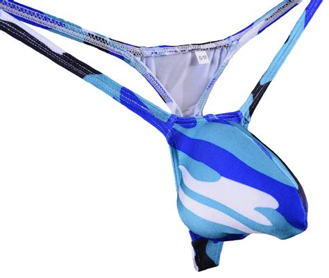 Buy Wosese Men S Swim Thong Bulge Pouch G String Bikini Blue Camo Online At Desertcartbahamas