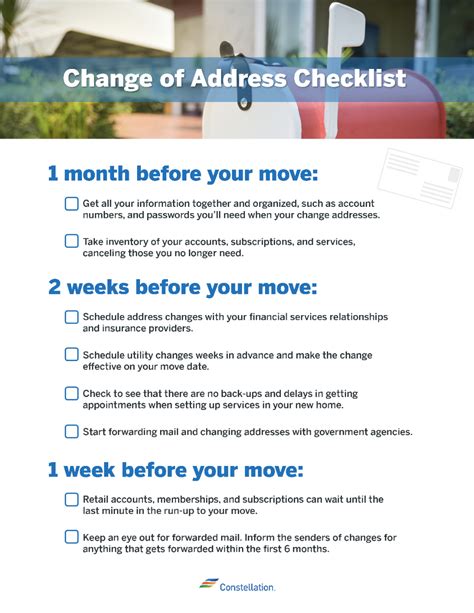 A Complete Checklist For Changing Addresses Constellation