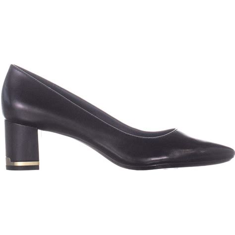 Calvin Klein Womens Nita Leather Pointed Toe Classic Pumps Black Size