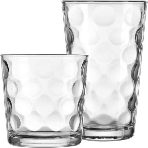 Modern Drinking Glasses Set 12 Count Galaxy Glassware Includes 6 Cooler Glasses17oz 6 Dof