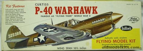 Guillows Curtiss P 40 Warhawk 16 Inch Wingspan Rubber Powered Balsa