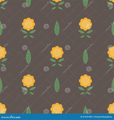 Seamless Folk Pattern With Flowers Stock Vector Illustration Of