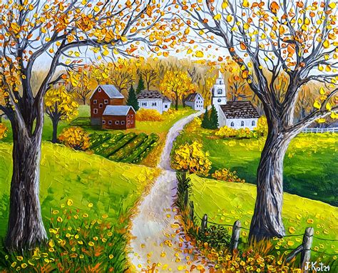 Vermont Painting Fall Landscape Impasto Original Artwork Etsy