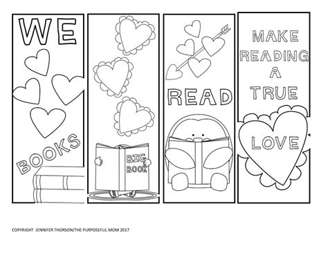 Free Printable Valentines Day Bookmarks To Color The Purposeful Mom