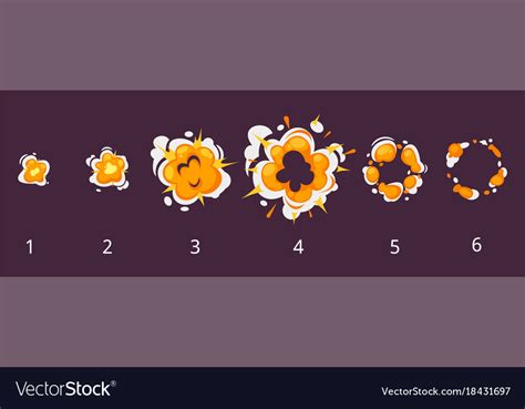 Explosion Frames For Animation Royalty Free Vector Image