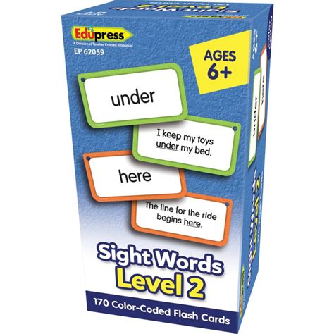 Knowledge Tree Teacher Created Resources Sight Words Flash Cards Level 2