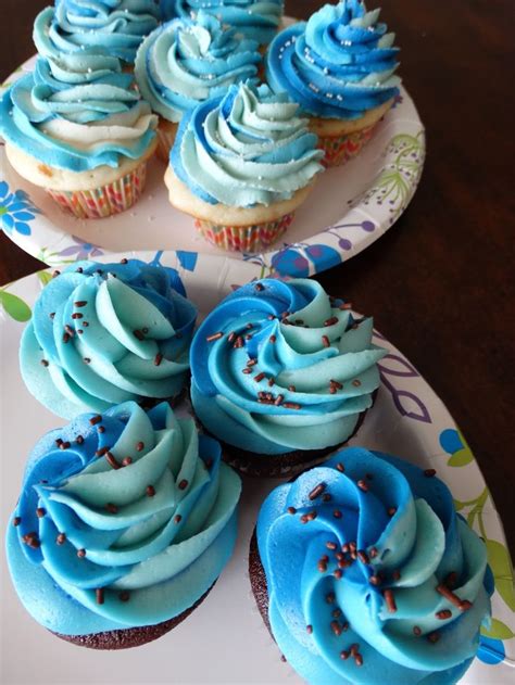 Ocean Blue Cupcakes In 2023 Ocean Birthday Cakes Ocean Cakes