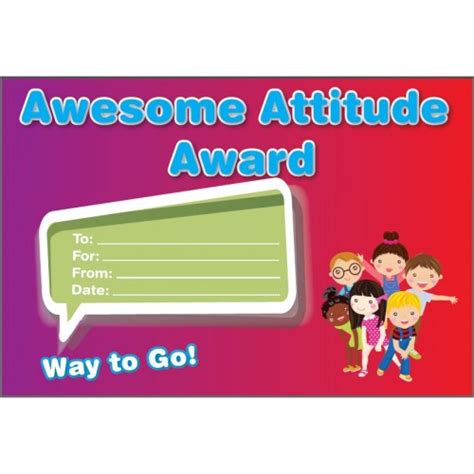 Awesome Attitude Certificate Awards Certificates Incentives Gt
