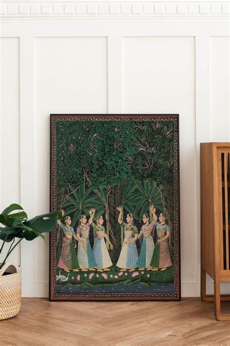 Indian Folk Art Set Of 3 Hindu Royal Prints Living Room Decor