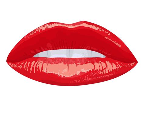 Vector Red Female Lips Stock Vector Illustration Of Lust 57856357